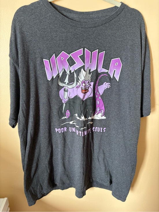 Disney Tops - Disney Dark Gray Tee with Purple Ursula Graphic